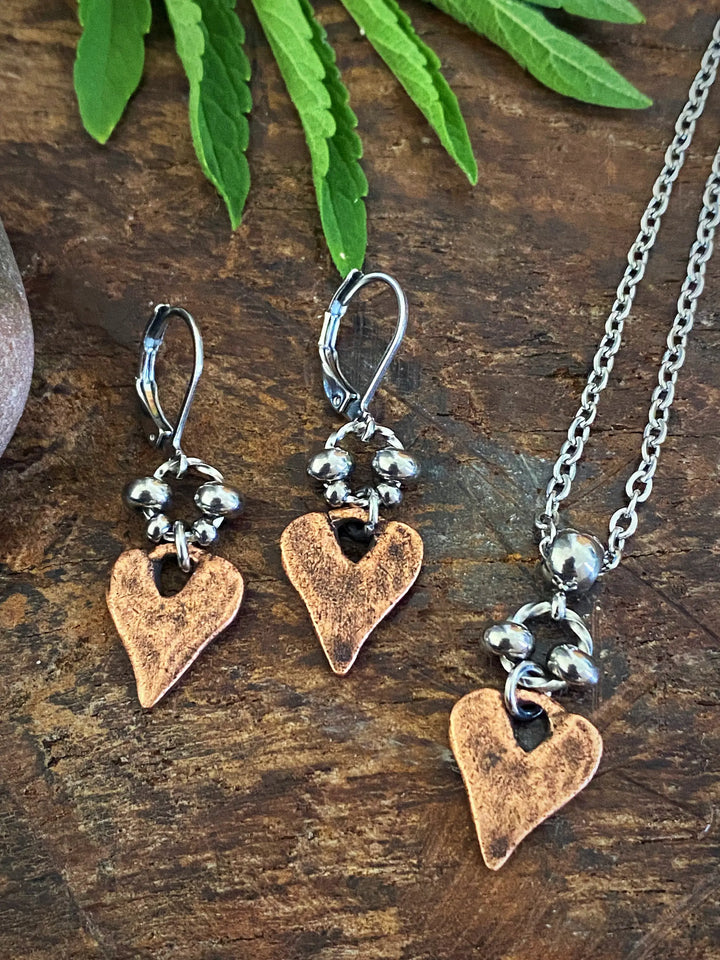 RUSTIC HEART EARRINGS