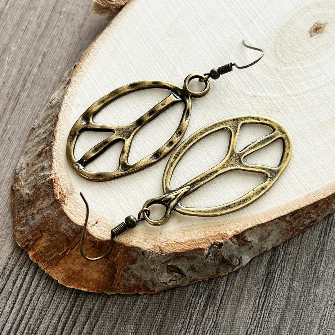 Peace Sign Dangle Earrings | Boho Festival Jewelry