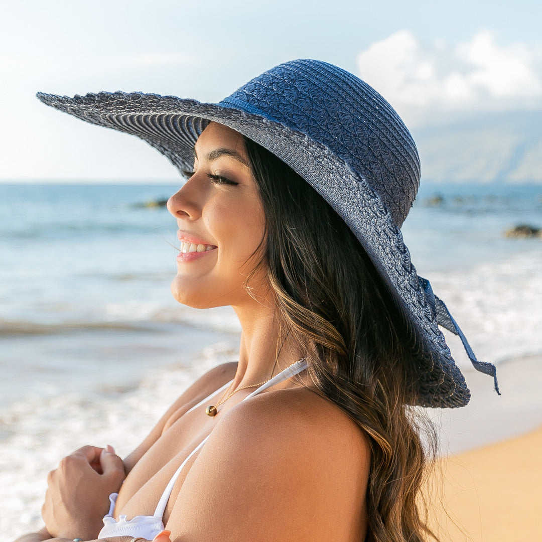 Scallop Edge Wide Brim Straw Sun Hat | Foldable &amp; Packable