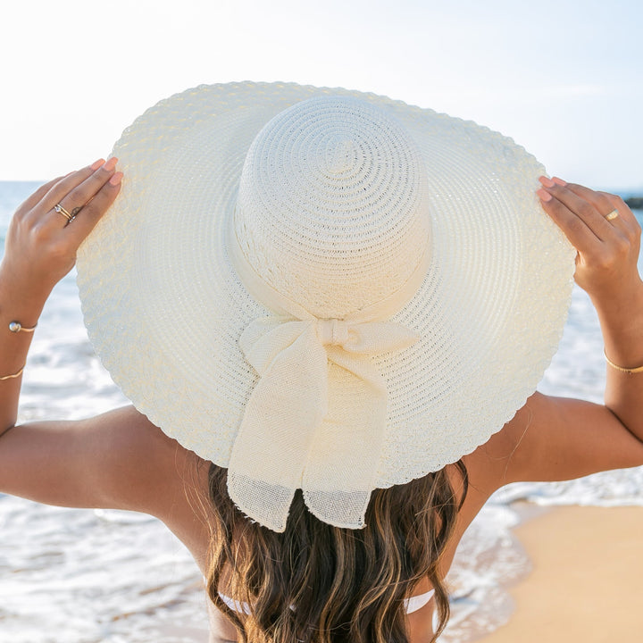 Scallop Edge Wide Brim Straw Sun Hat | Foldable &amp; Packable