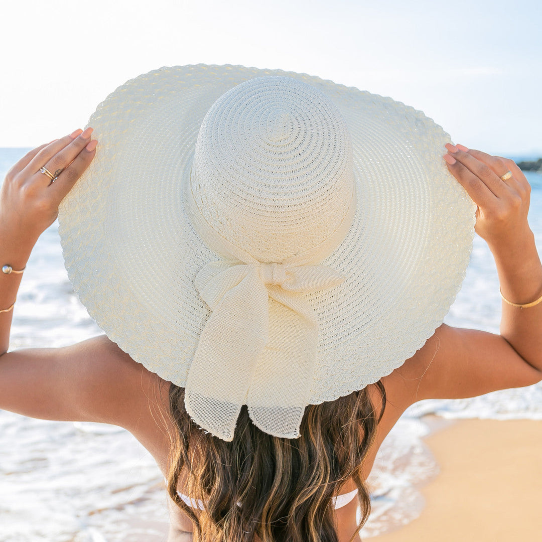Scallop Edge Wide Brim Straw Sun Hat | Foldable &amp; Packable