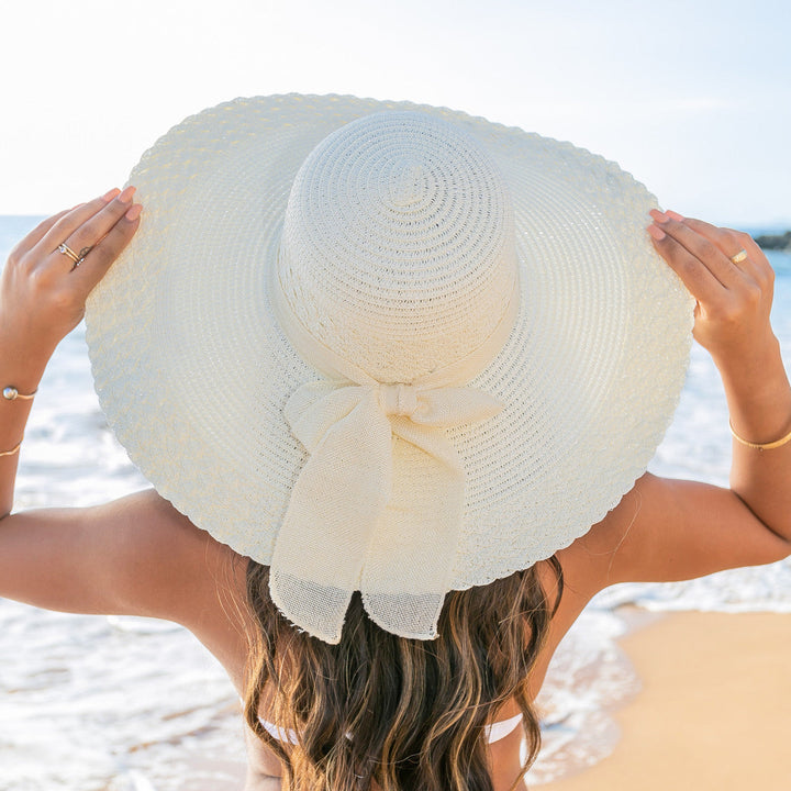 Scallop Edge Wide Brim Straw Sun Hat | Foldable &amp; Packable