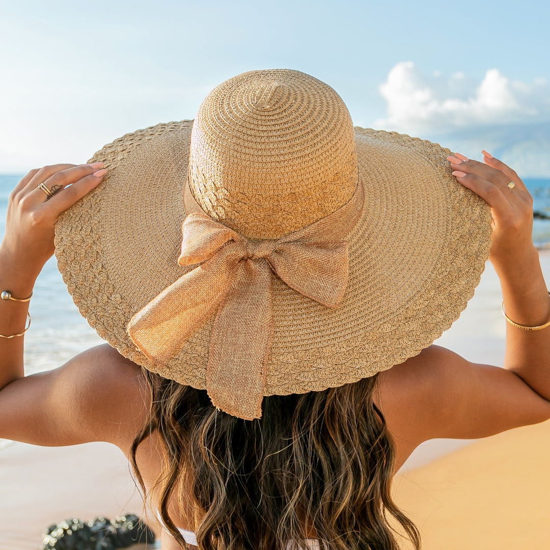 Scallop Edge Wide Brim Straw Sun Hat | Foldable &amp; Packable