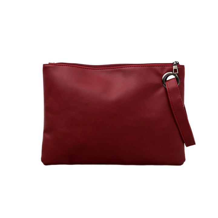 Oversized Vegan Leather Clutch Bag with Wristlet