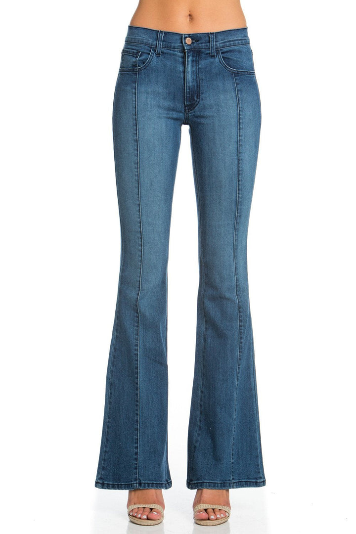 Rumor Has It Front Seam Flared Denim Pants