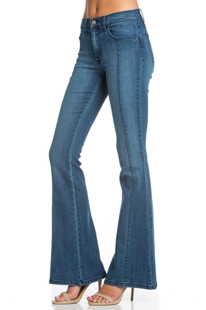 Rumor Has It Front Seam Flared Denim Pants