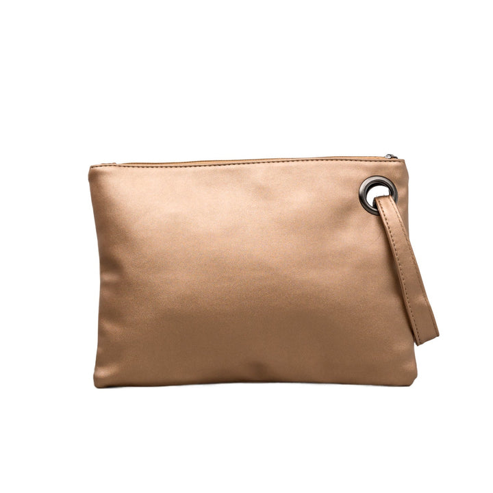 Oversized Vegan Leather Clutch Bag with Wristlet