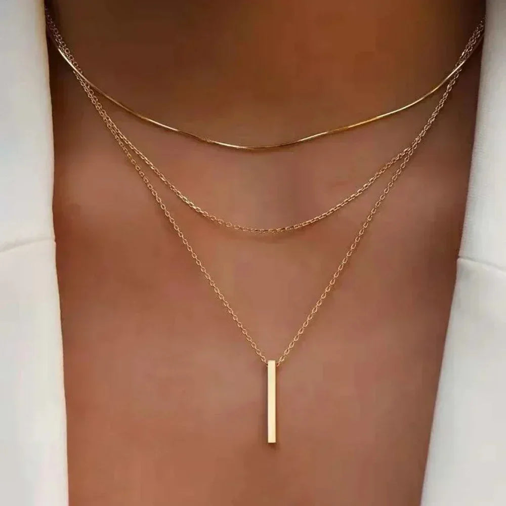 Gold Charm Necklace Set | 3-Piece Star, Pearl &amp; Cross Pendant Layering Necklaces