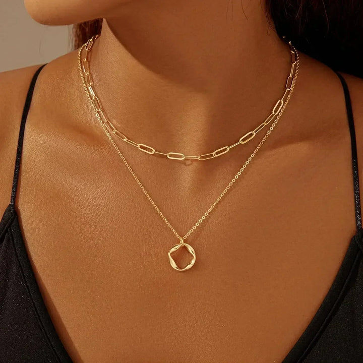 Layered Chain Necklace Set | Gold &amp; Silver Stackable Choker Trio