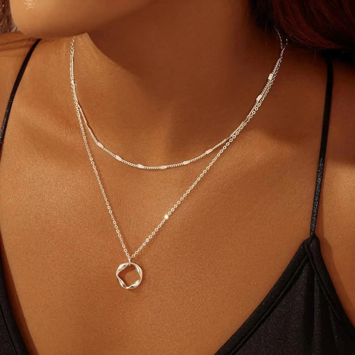 Layered Chain Necklace Set | Gold &amp; Silver Stackable Choker Trio