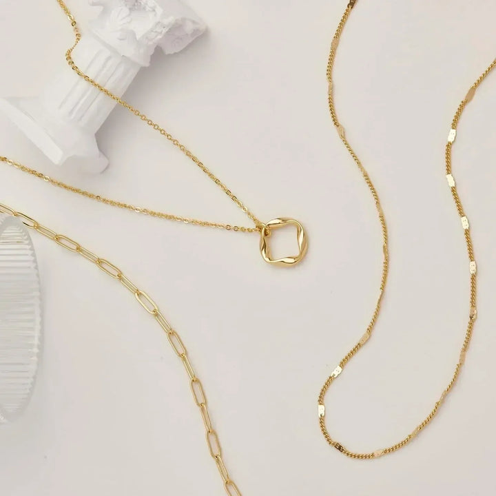Layered Chain Necklace Set | Gold &amp; Silver Stackable Choker Trio