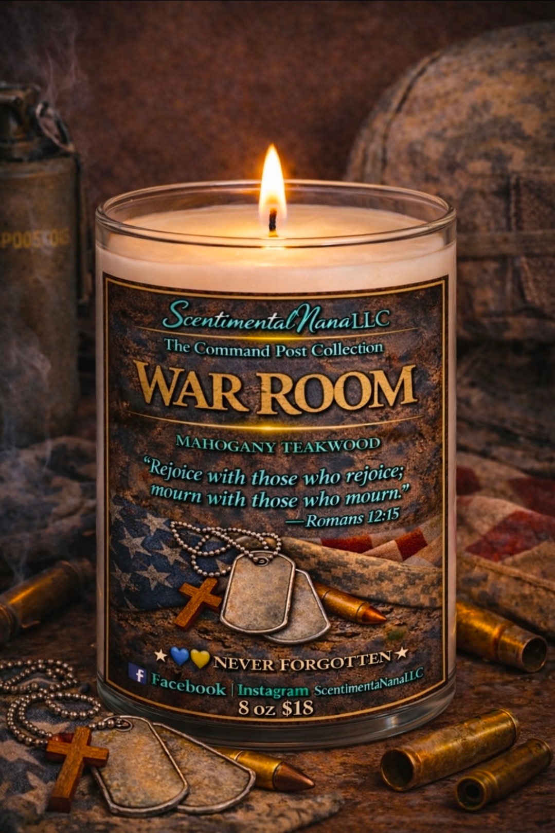 War Room Candle – Mahogany Teakwood | Scentimental Nana