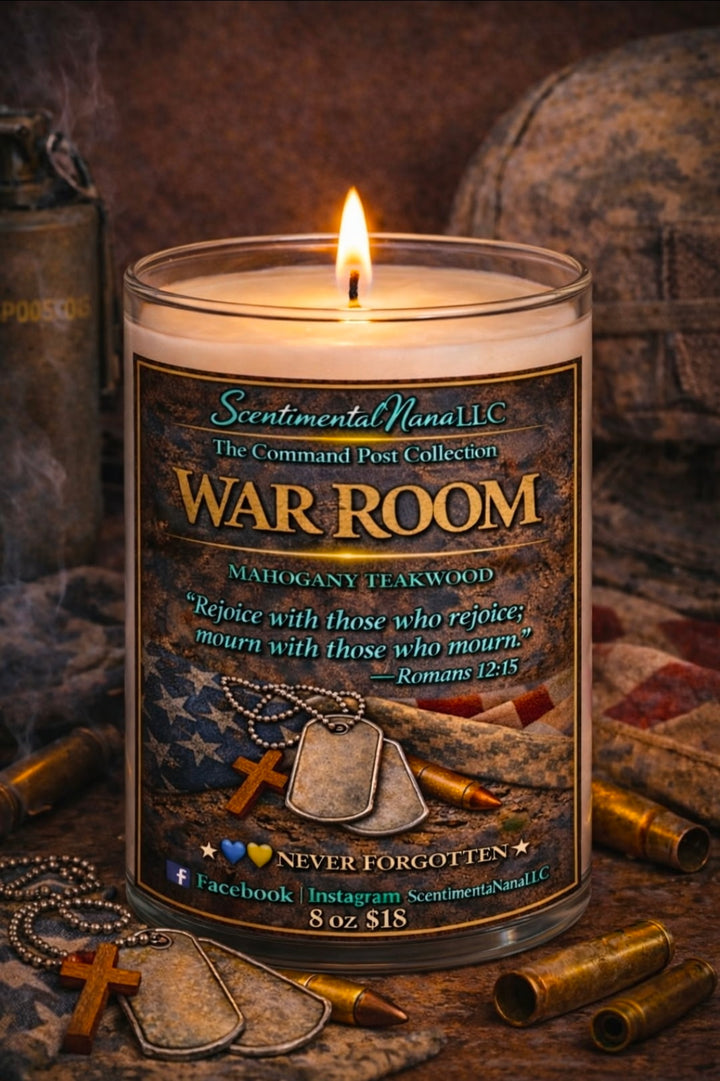 War Room Candle – Mahogany Teakwood | Scentimental Nana