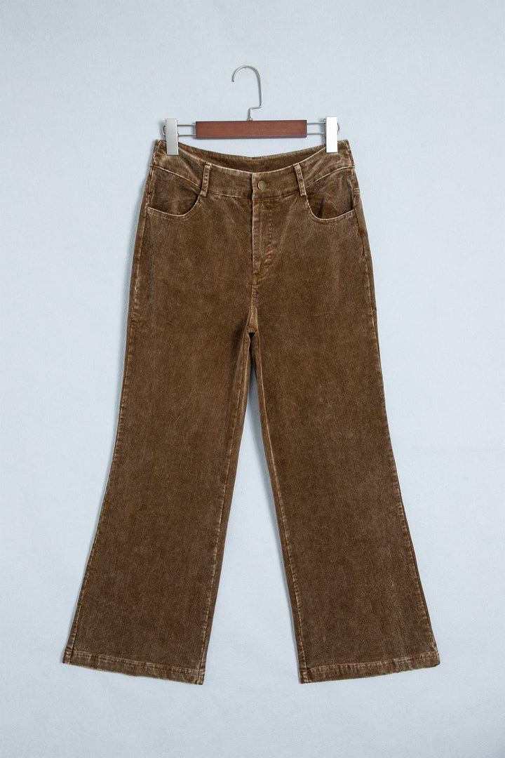 Mineral Washed Corduroy Straight-Leg Pants