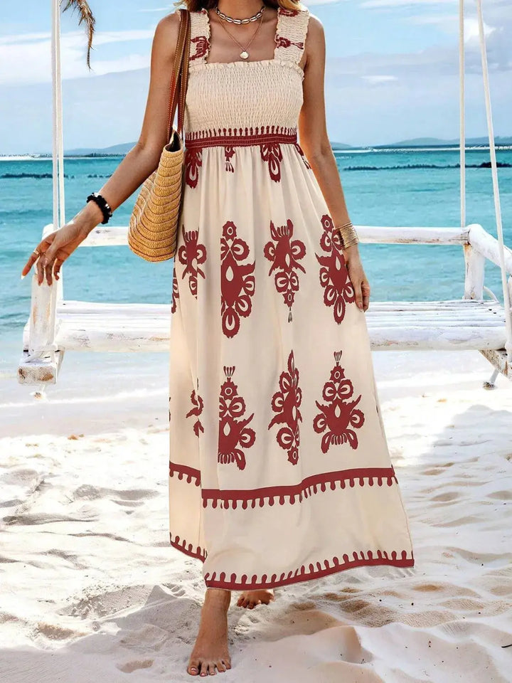 Boho Smocked Maxi Dress