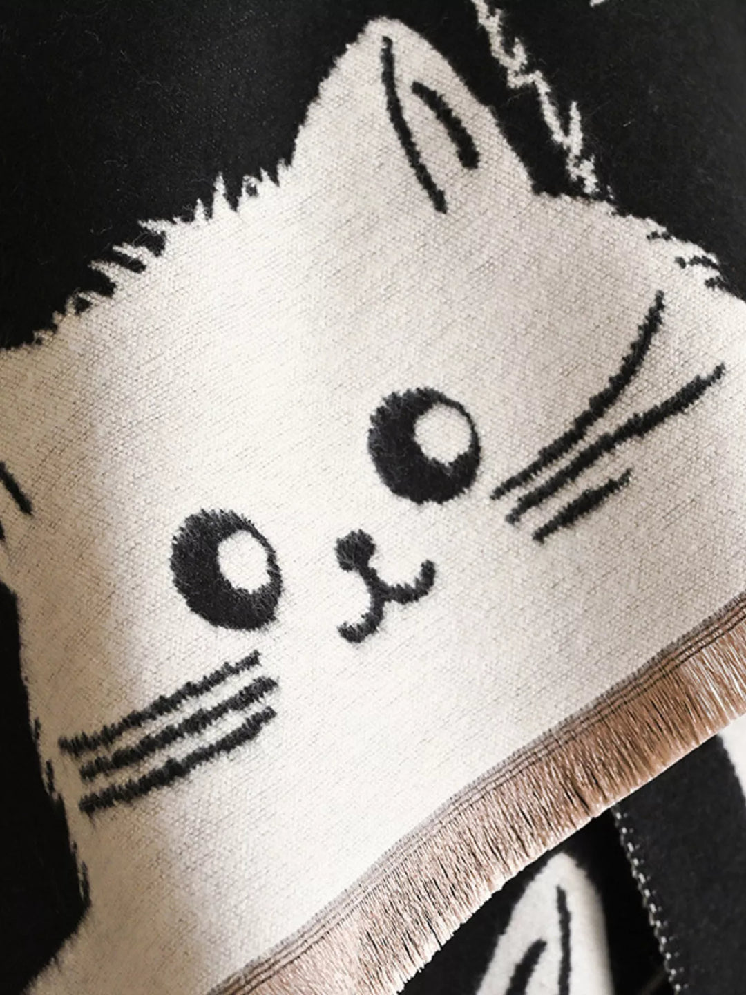 Whisker Wishes Cat Pattern Scarf