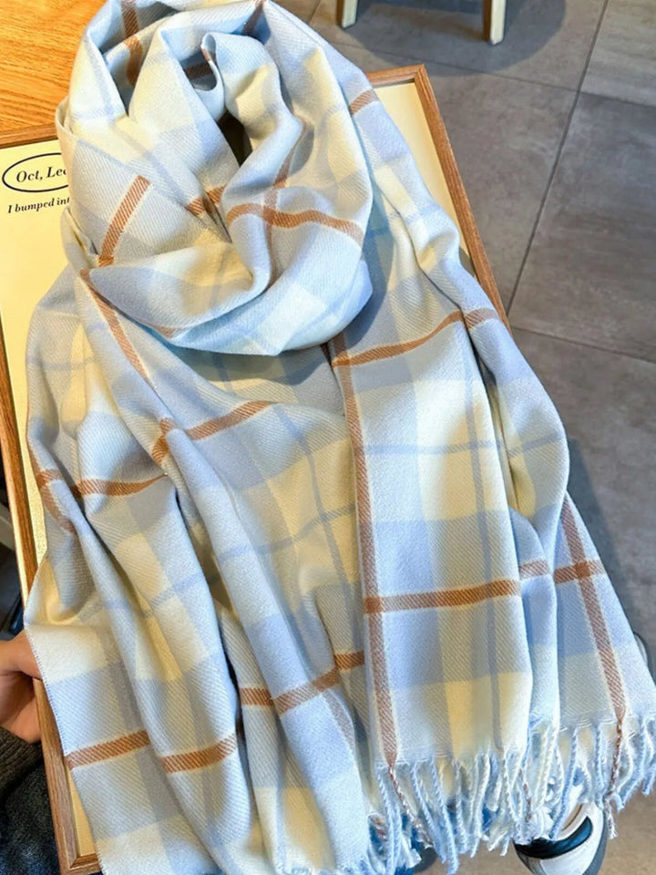 Plaid Fringe Scarf | Fireside Trails