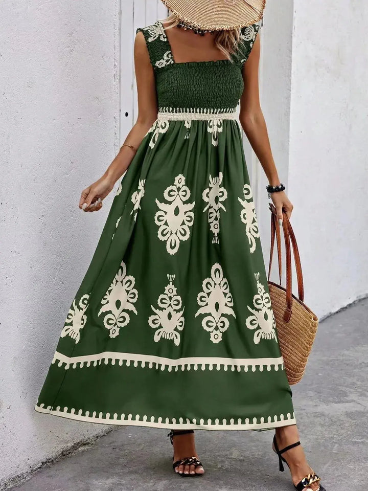 Boho Smocked Maxi Dress