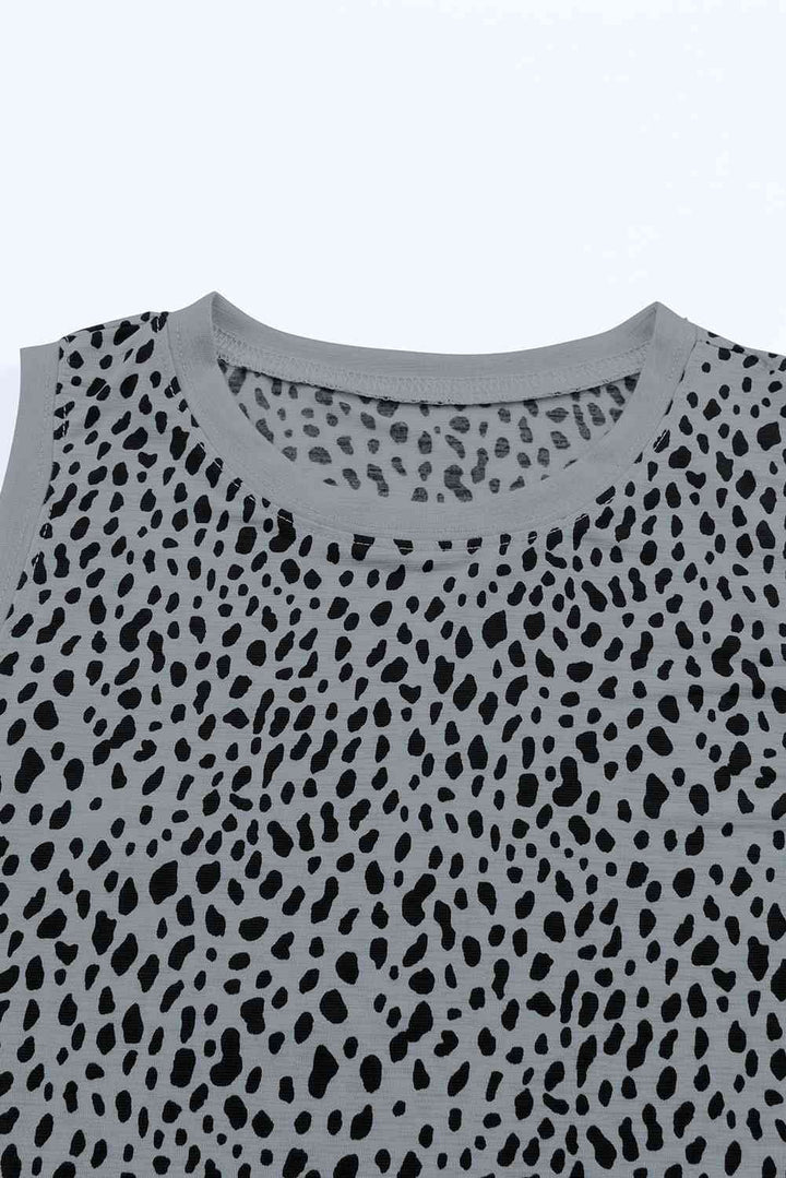 Printed Round Neck Tank Top | Casual Summer Essential in 5 Colors