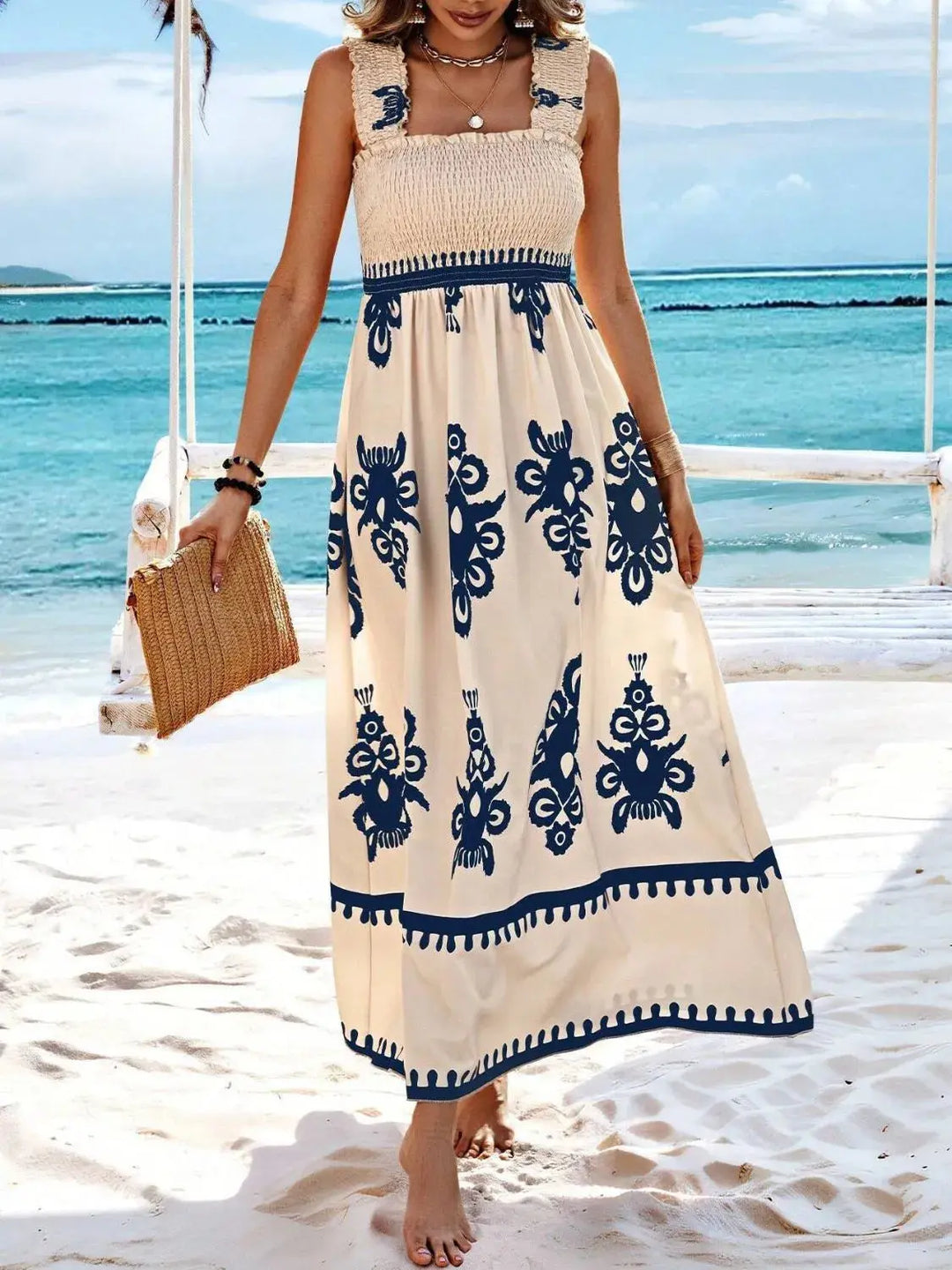 Boho Smocked Maxi Dress