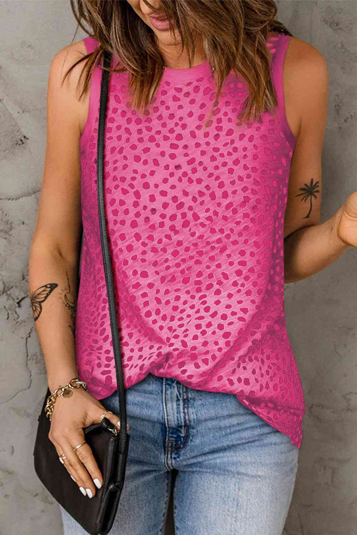 Printed Round Neck Tank Top | Casual Summer Essential in 5 Colors