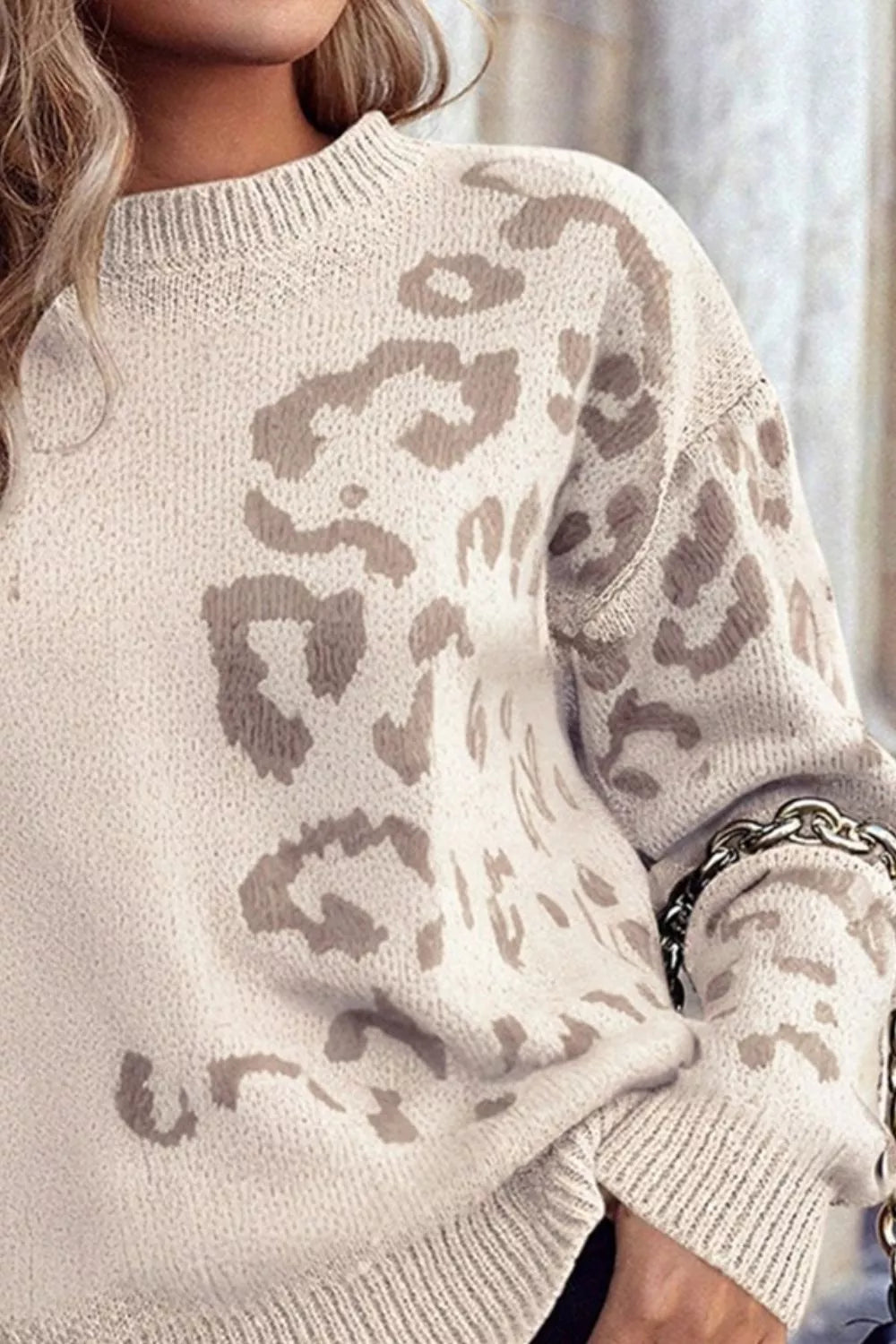 Leopard Print Relaxed Fit Sweater
