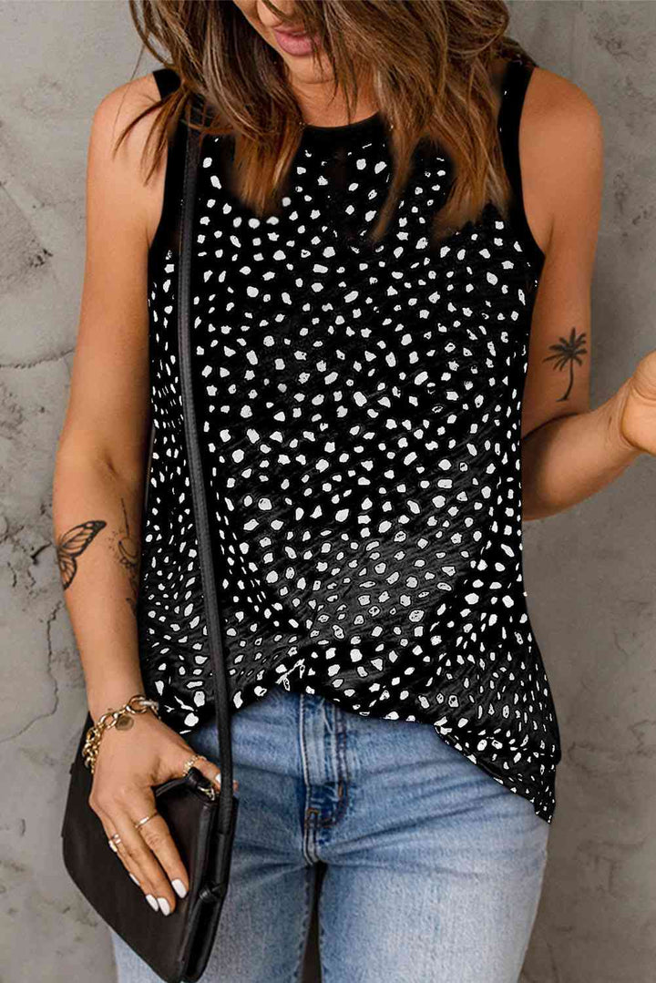Printed Round Neck Tank Top | Casual Summer Essential in 5 Colors