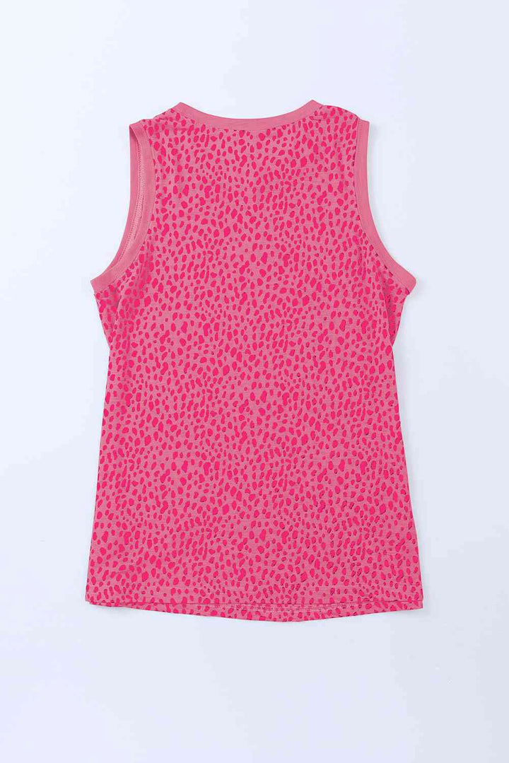 Printed Round Neck Tank Top | Casual Summer Essential in 5 Colors