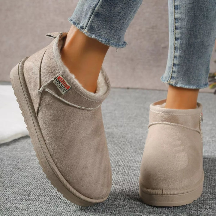 Suede Round-Toe Platform Boots