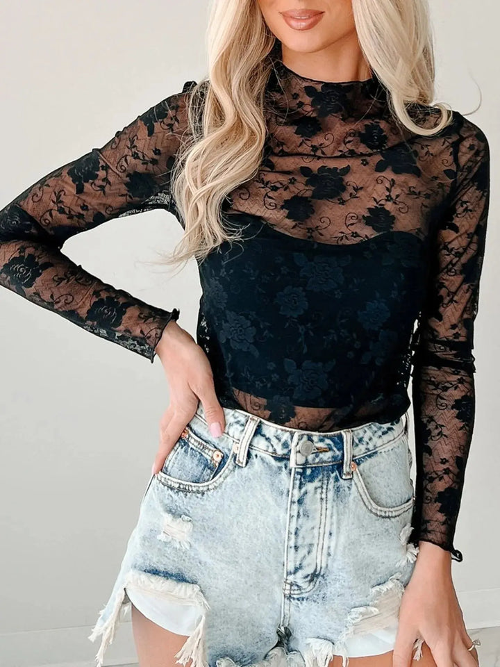 Floral Whisper Mesh Top