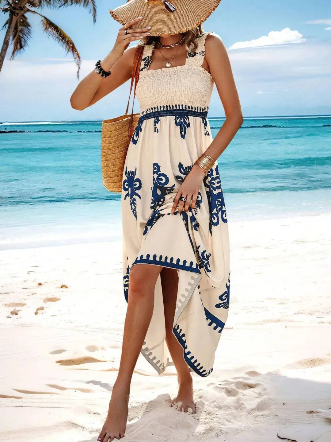 Boho Smocked Maxi Dress