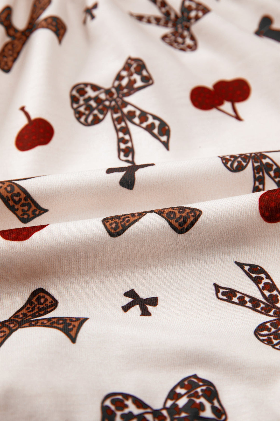 Della Cherry Bow Patchwork Pajama Lounge Set