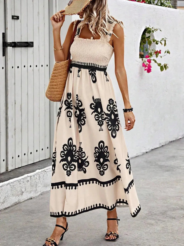 Boho Smocked Maxi Dress