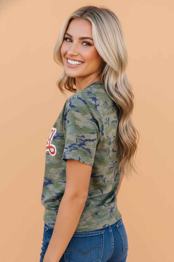Vintage Camo Patriotic Graphic Tee