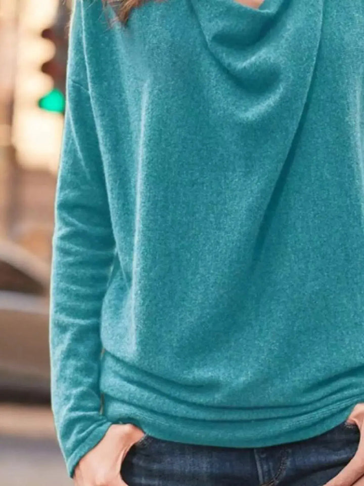 Easy Days Cowl Neck Long Sleeve Top | S–5XL, Including Plus Size