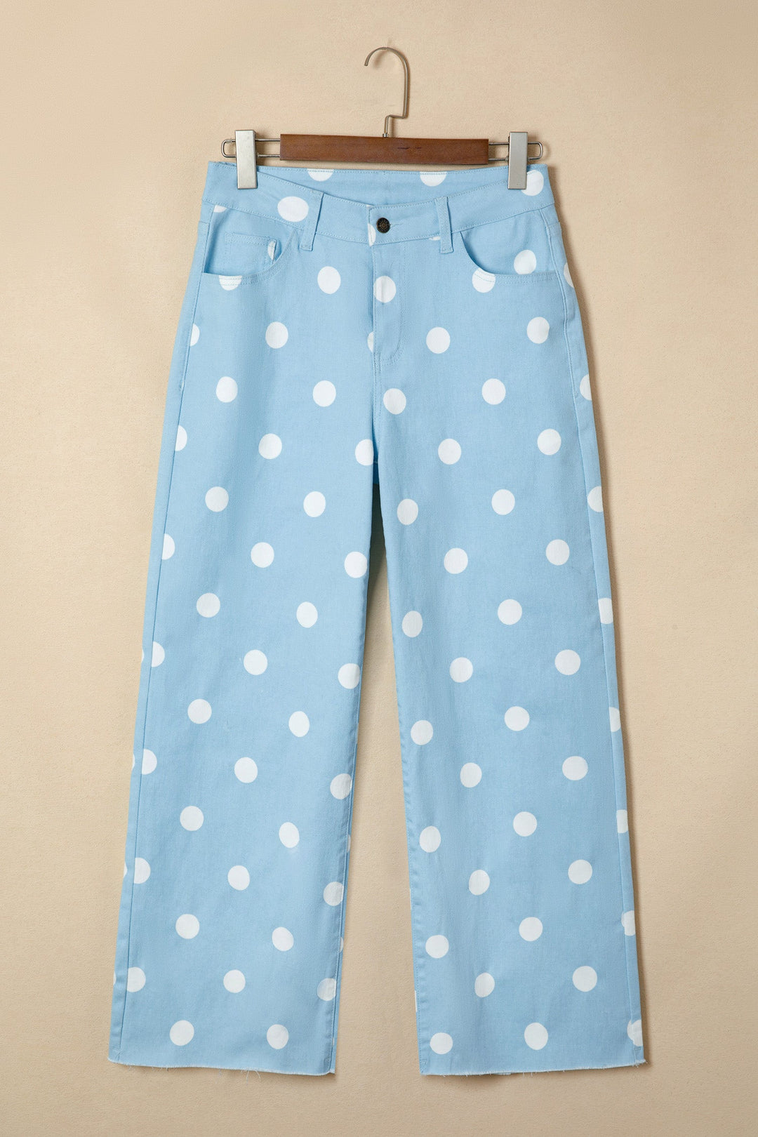 Raw Hem Shift Jeans | Polka Dot High-Waist Relaxed Denim – Talia