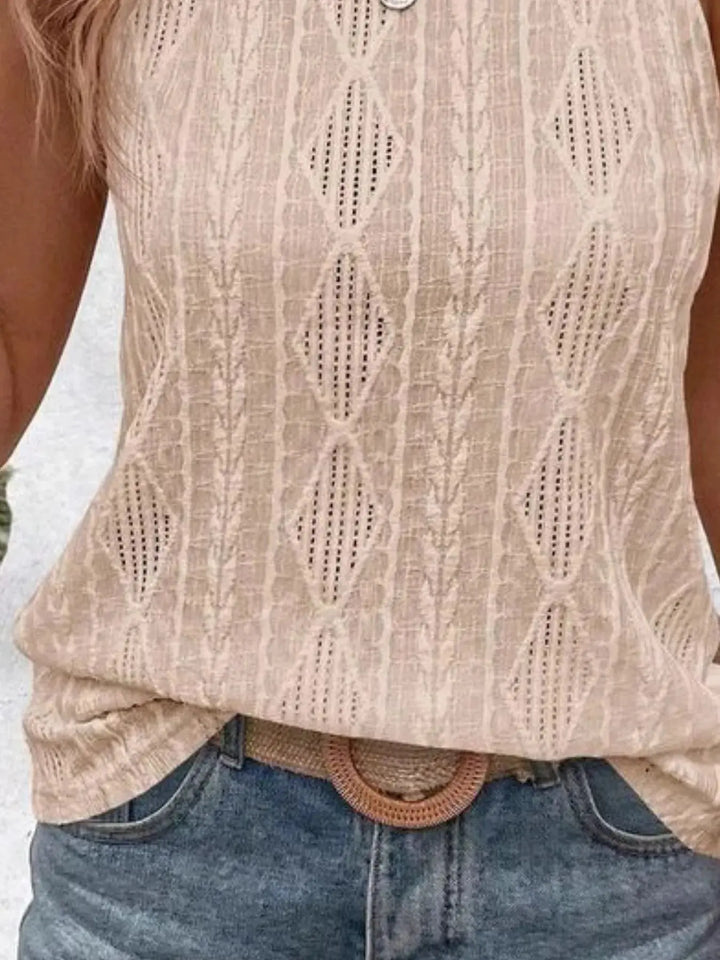 Eyelet Textured Tank Top