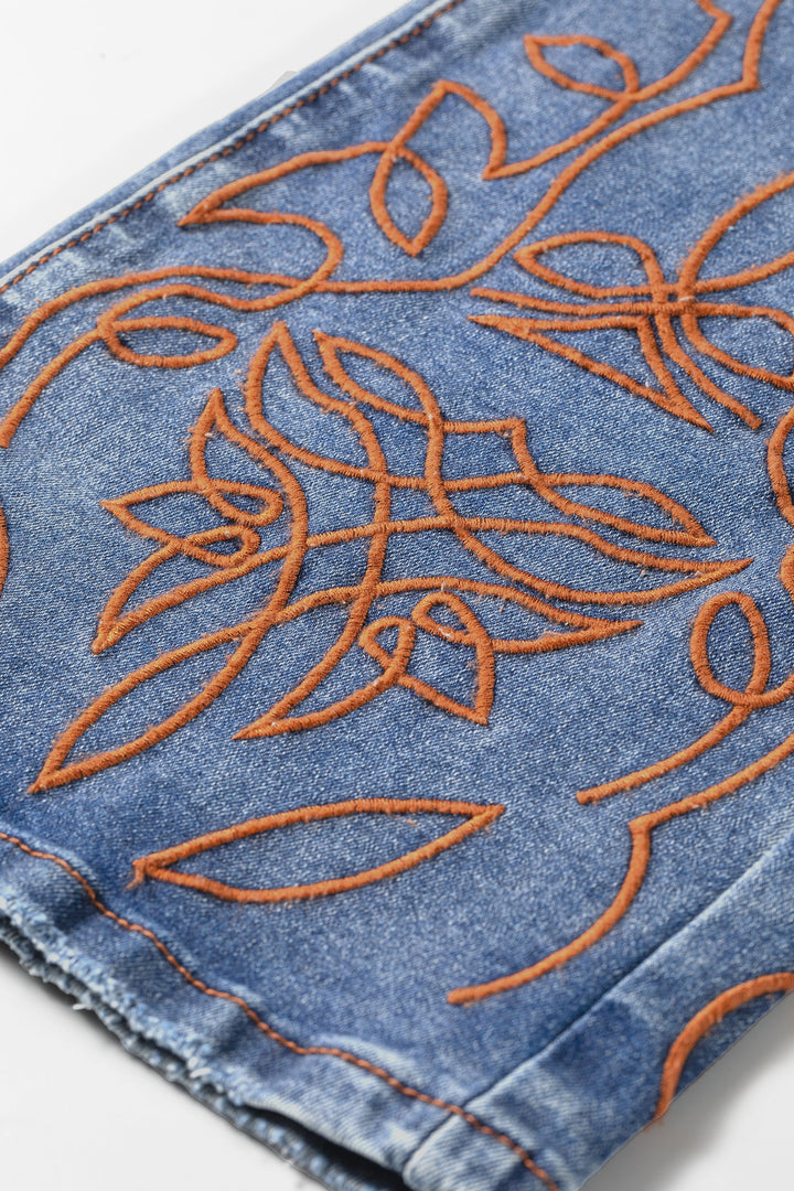 Denim Embroidered Jeans