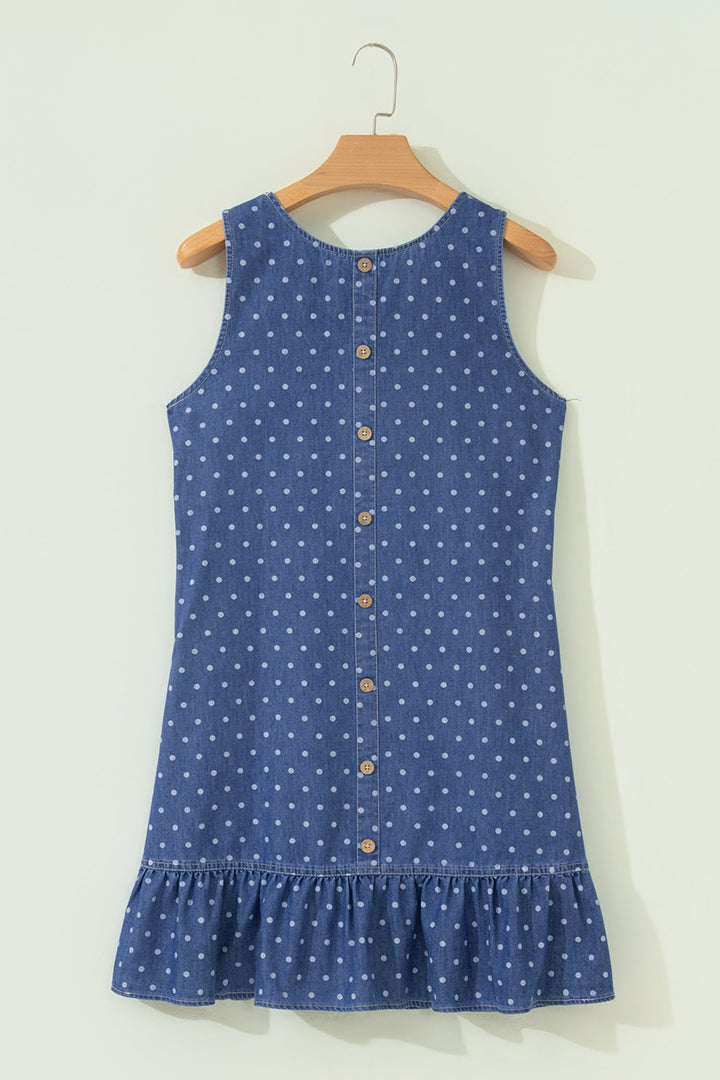 Polka Dot Ruffle Hem Mini Dress