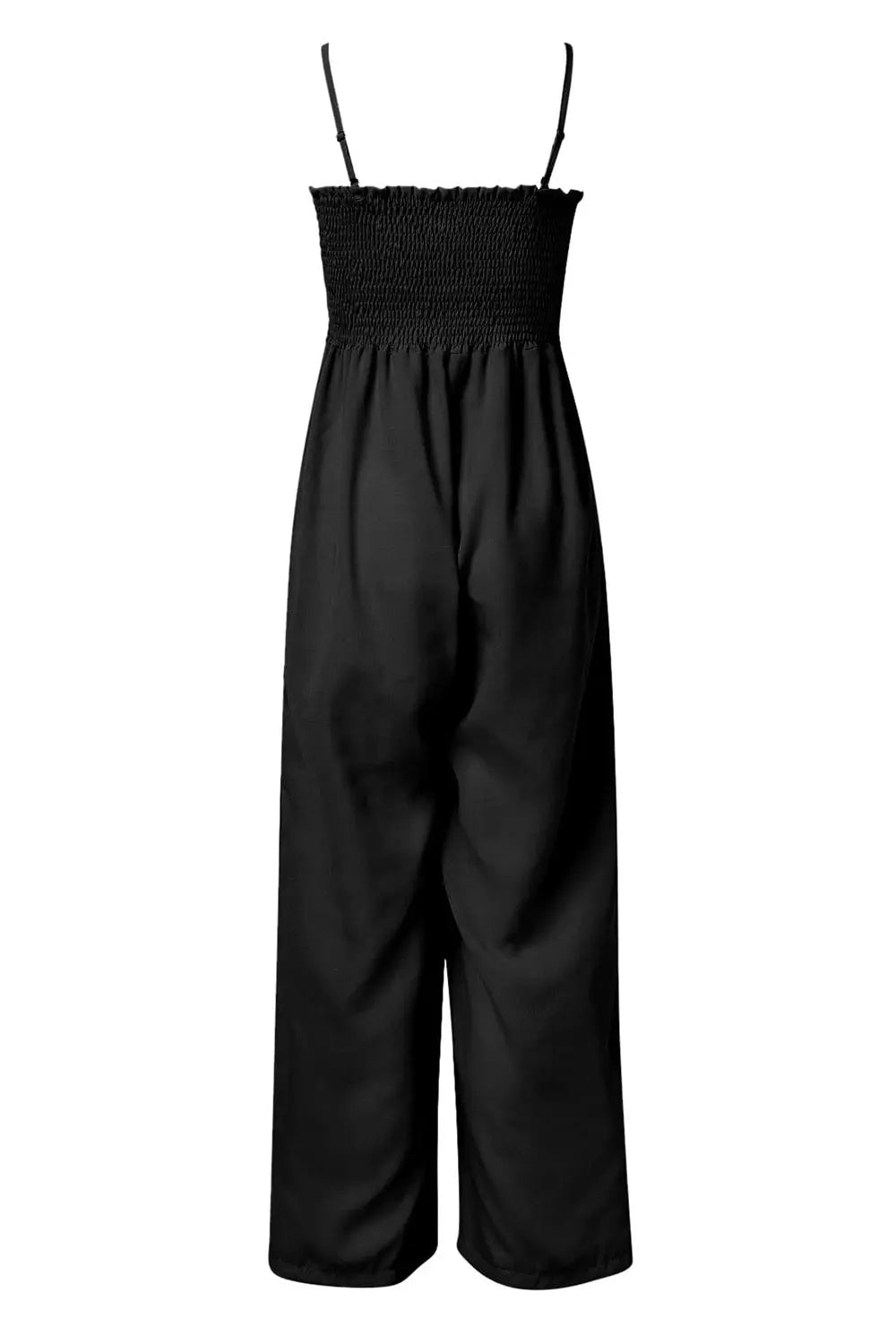 Smocked Spaghetti Strap Wide-Leg Jumpsuit