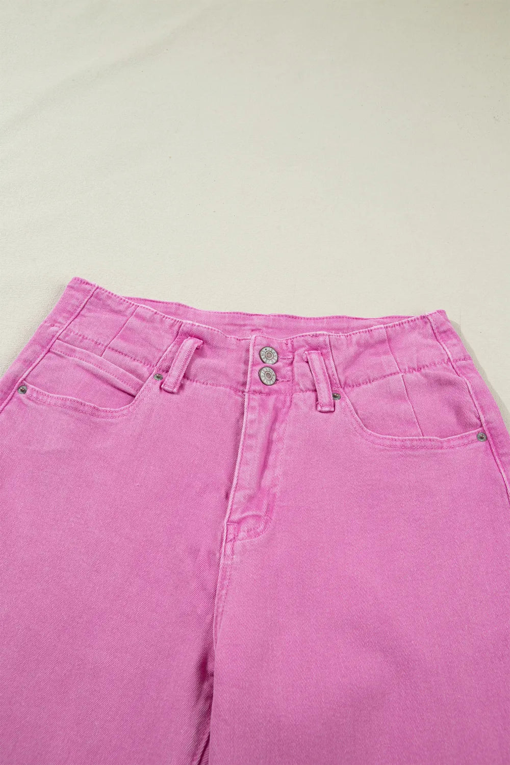 Double Button High Waist Wide Leg Jeans