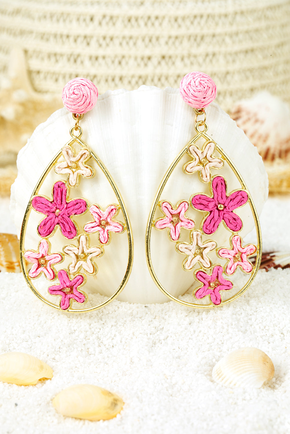 Marley Boho Rattan Waterdrop Earrings