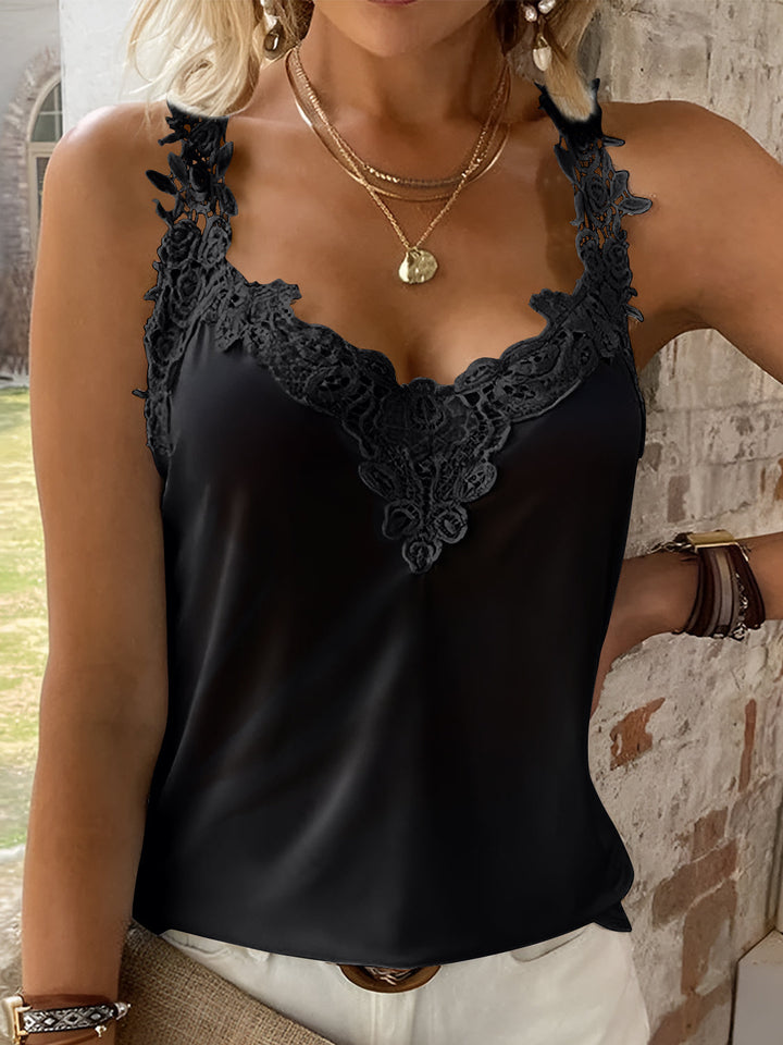 Lace Detail V-Neck Tank Top | Women&