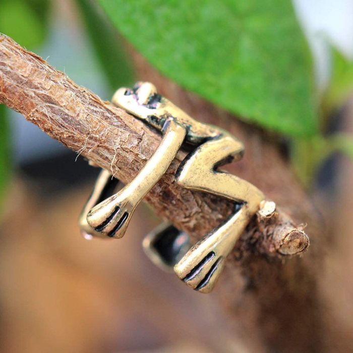 Antique Gold Tree Frog Ear Cuff | No Piercing Needed