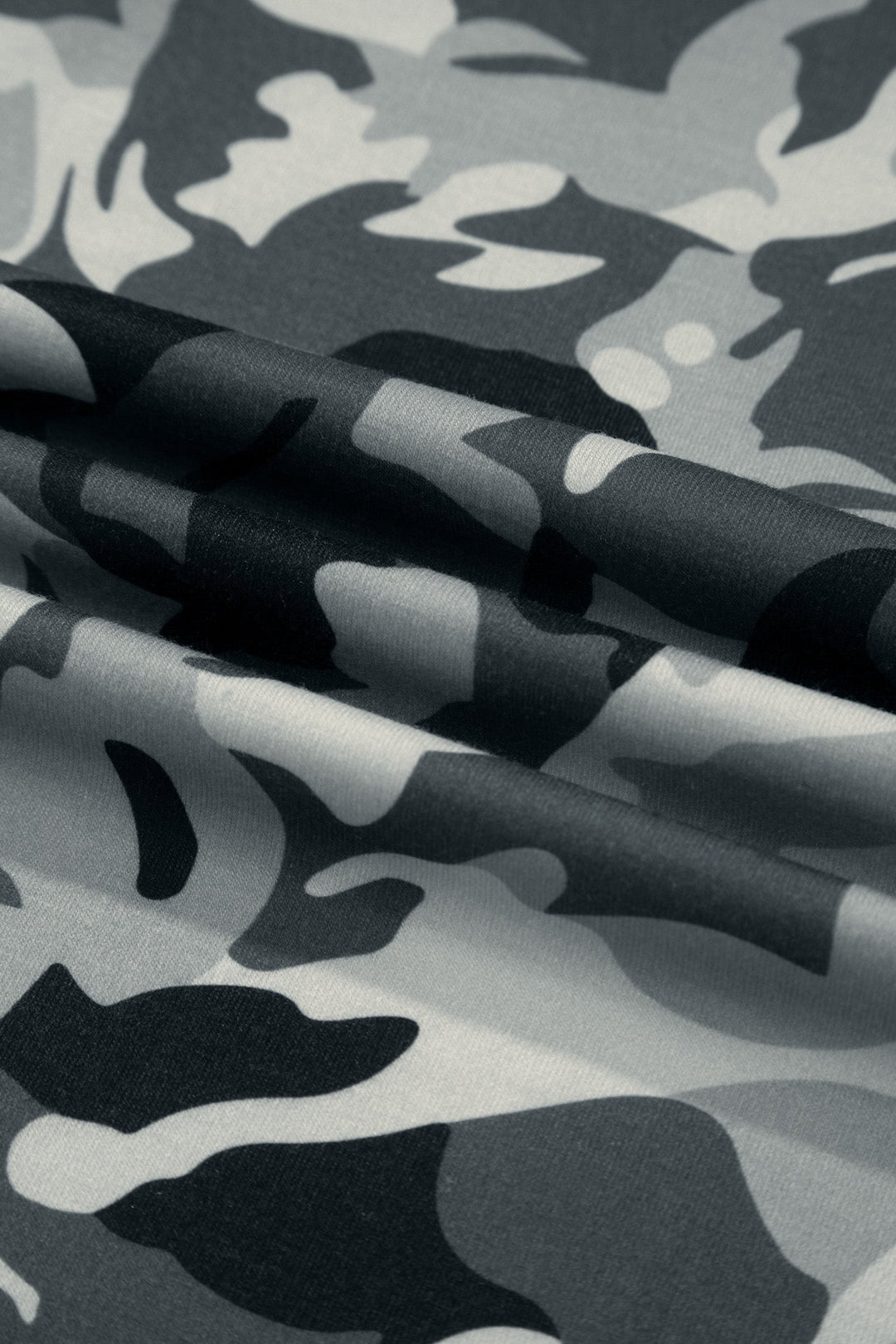 Camo Drawstring High Waist Wide Leg Pants