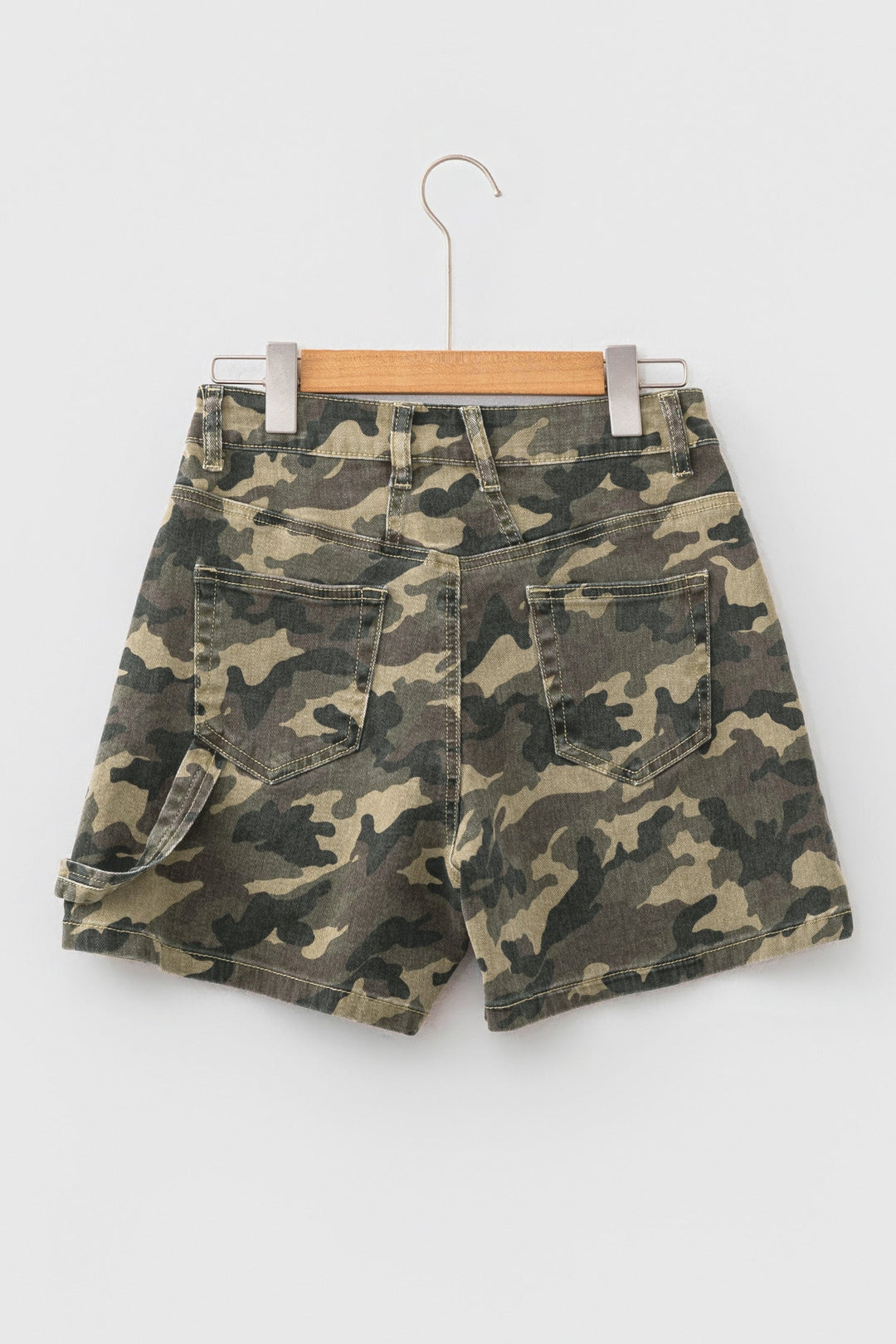 Camo High Waisted Denim Shorts