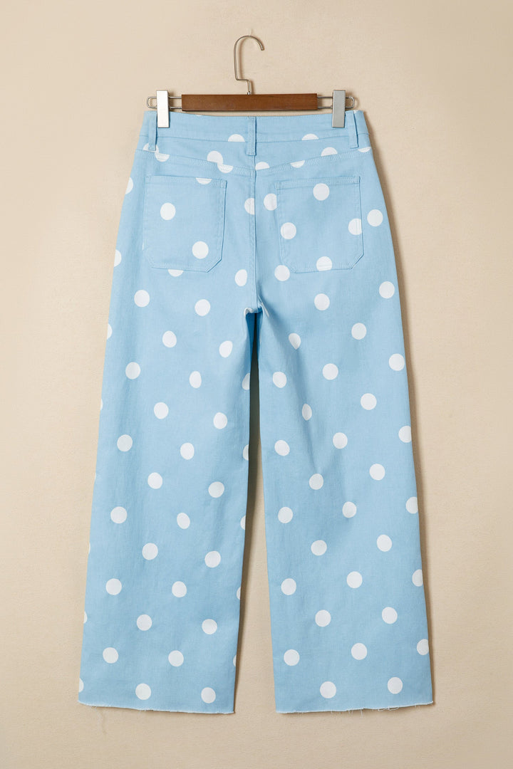 Raw Hem Shift Jeans | Polka Dot High-Waist Relaxed Denim – Talia