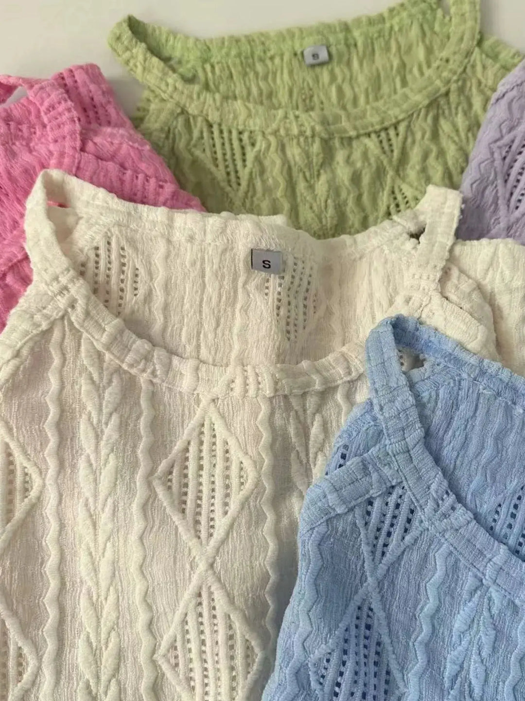 Eyelet Textured Tank Top
