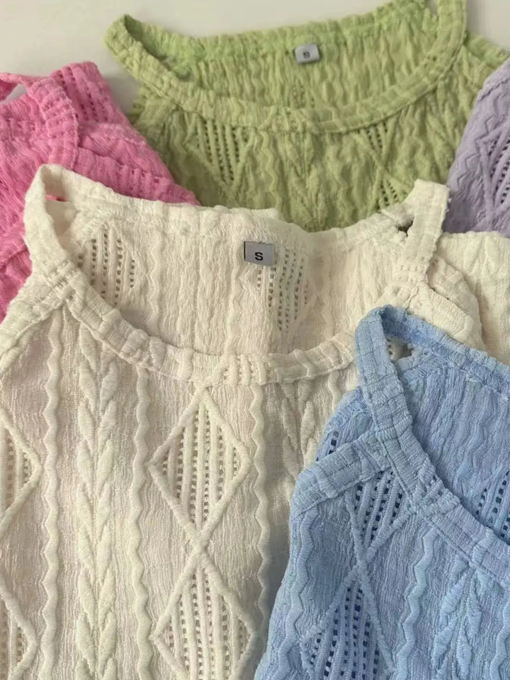 Eyelet Textured Tank Top