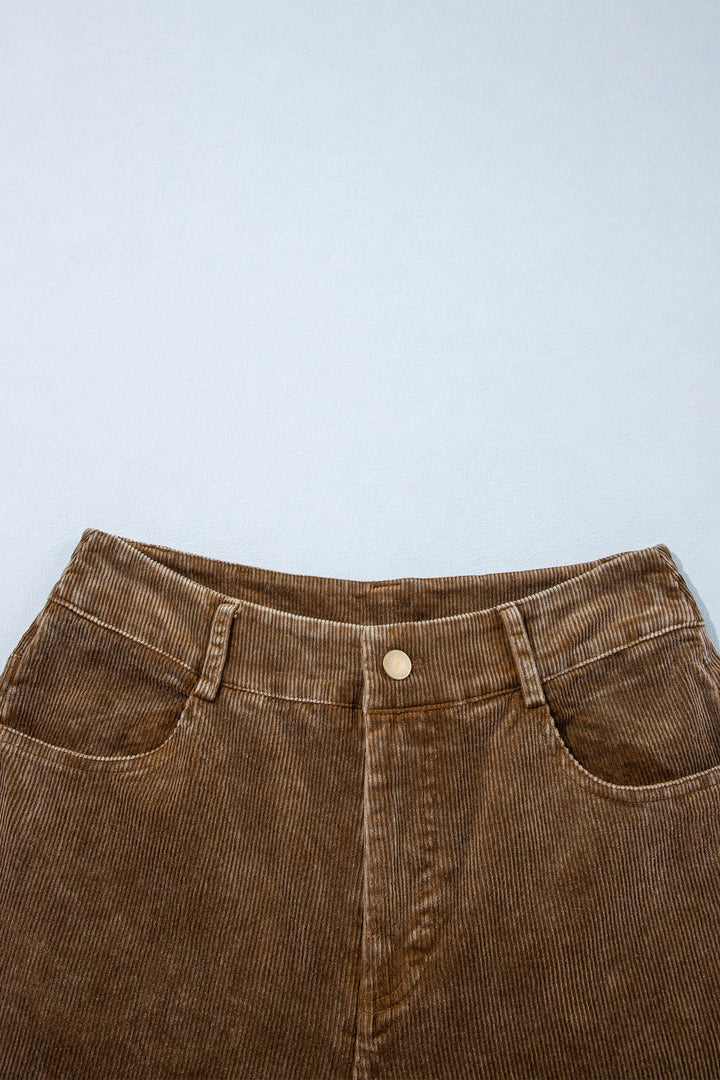 Mineral Washed Corduroy Straight-Leg Pants